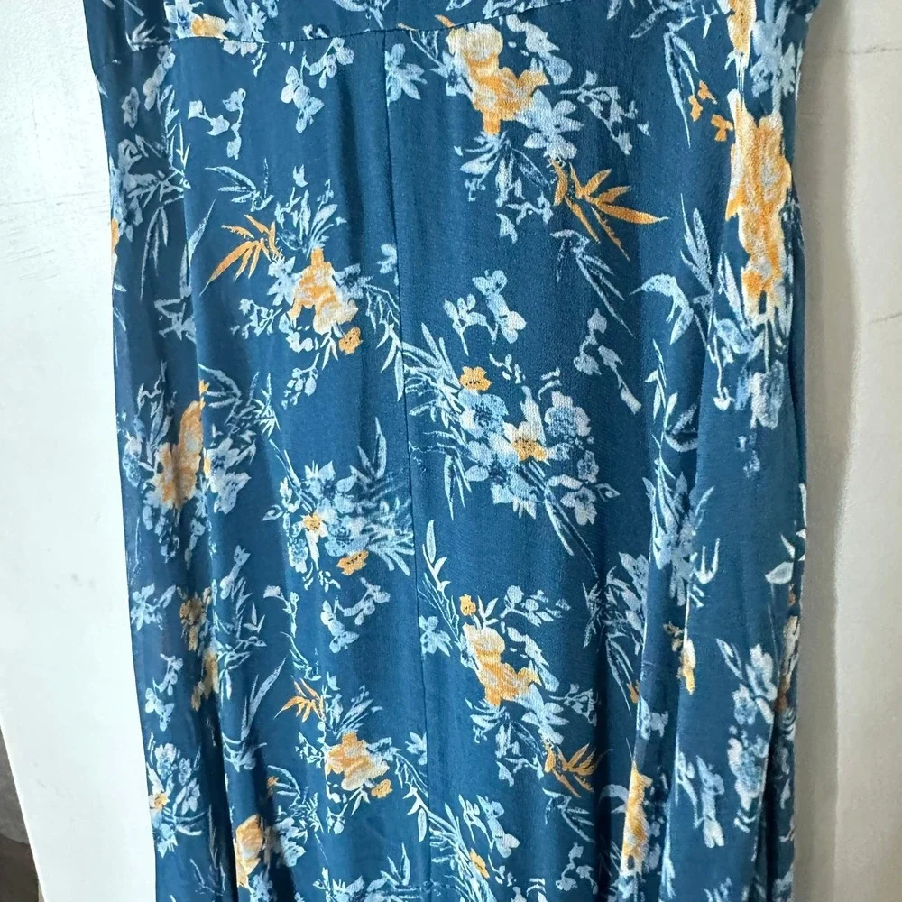 SUNDANCE On The Breeze Floral‎ Maxi Dress Womans 6 Blue Boho Summer